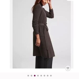 Athleta Brown Knit Belted Cardigan